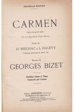 CARMEN - Opéra en quatre actes